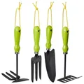 Relaxdays Gartenwerkzeug Set 4-teilig Grün,Schwarz