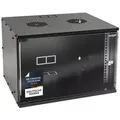 HMF Serverschrank Netzwerkschrank, Serverschrank 19 Zoll, 7 HE, 400 mm Tiefe, Glastür, Schwarz schwarz 7 HE "
