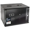 HMF 65707-02 Netzwerkschrank, Serverschrank 19 Zoll | 7 HE | 400 mm Tiefe | Glastür | Schwarz