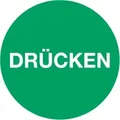 Aufkleber Piktogramm Drücken, Folie, Ø 100 mm