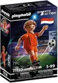 PLAYMOBIL Sports & Action 71130 Fußballspieler Niederlande, mit Kickfunktion und Torwand, ab 5 Jahren