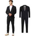 Jeff Anzug Herren JFEzra SET 2-Teiler Herrenanzug (Set, 2-tlg., Anzug Set) 2-teiliges Set schwarz 56
