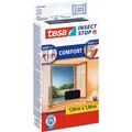 tesa Insektenschutz COMFORT für Fenster, mit Klettband, selbstklebend, ohne Bohren (100 x 100 cm) (55667-00021-00)