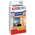 Tesa Fliegengitter Insect Stop Comfort, anthrazit, 100 x 100cm, mit Klettband, für Fenster