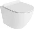 LAVITA Wand-WC Sofi Slim | Hnge Toilette | Toilettendeckel mit Absenkautomatik & Metallscharniere | Toiletten Splrandlos Hngend | Toilettenbecken | 365x490x395 cm | Wei§er Glanz