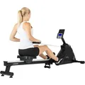 HAMMER Rudergerät Rudermaschine Cobra XTR Plus für zu Hause, Smartphone-/Tablethalterung, Körpergewicht bis 130kg - Schwarz