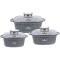 Funktionelles 3Er Set Bratpfannen / Töpfe 2,8 / 4,4 / 6.5L Zilner Zl-7077, Jede Art Von Herd, Induktion, Geschenk - Grau