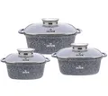Zilner Funktionelles 3Er Set Bratpfannen/Töpfe 2,8/4,4/6.5L Topfset Induktion, Töpfe beschichtet, Kochtopf Set| Kochgeschirr Set, Topfset induktionsgeeignet Zl-7077