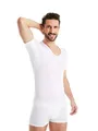 FINN Anti-Schweiß Shirt Herren mit V-Ausschnitt und integrierten Achselpads gegen Starkes Schwitzen - Unterhemd mit garantiertem Schutz vor Schweißflecken und Schweißgeruch Weiß Weiss XXL