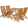 5-tlg. Garten-essgruppe Massivholz Teak Vidaxl