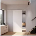inova wohnen Schiebetür Holz Weiß Größenauswahl, Komplett Set mit Schienensystem und Softclose weiß 90 cm x 215 cm