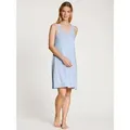 CALIDA Nachthemd Elegant Dreams V-Ausschnitt, Spitze, Single Jersey Qualität, A-Form blau S (40/42)