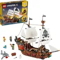 LEGO Creator 3-in-1 Piratenschiff Set, Spielzeug mit 3 Baumöglichkeiten, Baue in Piraten-Taverne oder Pirateninsel mit Totenkopf um, inklusive 3 M... - Bronze