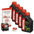 Motul 10W-40 Öl + K&N Ölfilter für Suzuki VS 1400 Intruder, 87-03, VX51L - Ölwechselset inkl. Motoröl, Filter, Dichtring