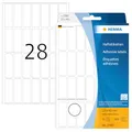 HERMA 2360 Vielzweck-Etiketten, 896 Stück, 13 x 40 mm, 28 pro Bogen, selbstklebend, Haushaltsetiketten zum Beschriften, matt, blanko Papier Klebeetiketten Aufkleber, weiß