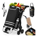 24MOVE Einkaufstrolley VEHLO 3in1 Trolley faltbarer Einkaufswagen mit Kühlfach, schwarz