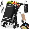 24MOVE® Einkaufstrolley Vehlo klappbar mit 55L inkl. Kühlfach, Faltbarer 3in1 Trolley - Sackkarre und Tasche, bis 30kg belastbar, schwarz