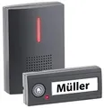 CASAcontrol Funkklingel: Funk-Türklingel, Licht- & Ton-Signal, 100 m Reichweite, WASSERGESCHÜTZT MIT IPX4, schwarz (Funkklingel Batterie, Kabellose Türklingel, Türklingelverstärker)