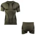 Mil-Tec Thermounterhemd Militär Funktionsunterwäsche Performance kurz grün 2 (L/XL)