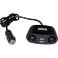 Eufab 16549 Zigarettenanzünder-Verteiler Anzahl Zigarettenkupplungen 2 x Schnittstellen: USB 2 x Belastbarkeit Strom max. 10 A