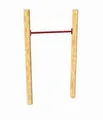Loggyland Reckanlage, Turnreck, Reck, Metallreck, Kinderreckanlage (Lärche rund 90 cm, rot)