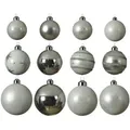 MARELIDA Christbaumkugel Weihnachtskugel Glas glänzend matt glitzernd silber weiß 12 St.