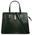 Cluty Handtasche Echt Leder Damen 021321 Made in Italy, Smartphonefach, Kroko-Design, elegante Umhängetasche, Damentasche mit Reißverschluss, Schultertasche