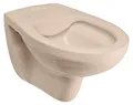Calmwaters® Spülrandloses Hänge WC in Beige-Bahamabeige, Wand WC Abgang waagerecht, Tiefspül WC ohne Spülrand, Tiefspüler wandhängend, Wandtoilette aus Sanitärkeramik in Beige, 08AB6146