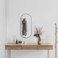 Wandspiegel 80x35 cm Oval Schwarz
