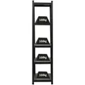 PROREGAL All Black Series Schwerlastregal Ragnar für Gesamtlast 500  kg HxBxT 180 x 45 x 45 cm Matt Schwarz Kellerregal Steckregal Garagenregal