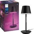 Philips Hue Smarte LED-Leuchte White & Color Ambiance Go Tragbare Tischleuchte schwarz, Abschaltautomatik, Bluetooth, CCT - über Fernbedienung, Dimmfunktion, Farbsteuerung, Farbwechsel, Leuchtdauer einstellbar, Memoryfunktion, Nachtlichtfunktion, RGB, Smart Home, Timerfunktion, dimmbar über Fernbedienung, erweiterbar, mehrere Helligkeitsstufen, LED wechselbar, RGB, Indoor und Outdoor