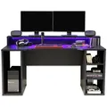 Gamer-Schreibtisch - schwarz matt - 160 cm