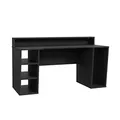 Forte TEZAUR Computertisch Gaming Desk, Holzwerkstoff, Schwarz, B x H x T: 160 x 91 x 72 cm