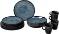 Brunner Venetian Geschirrset, 16-teilig, blau/schwarz
