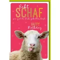 Verlag Dominique Grußkarten Geburtstag - Karte mit Umschlag - Schaf streckt Zunge raus