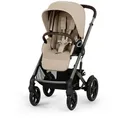 cybex Gold Kinderwagen Talos S LUX Tpe, Beige, Textil, 60.5x110x91 cm, CE, Feststellbremse, Fußstütze abklappbar, Federung, 5-Punkte-Gurt, für Babyschale geeignet, Griff in Lederoptik, Sitz umsetzbar, Einhand-Faltmechanismus,5-Punkt-Gurt, Schutzbügel abnehmbar, Sportsitz mit verlängertem Verdeck, Baby on Tour, Kinderwagen, Kombikinderwagen