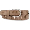 Ledergürtel BERND GÖTZ, Damen, Gr. 85, braun (cappuccino), Leder, unifarben, casual, Gürtel, mit stylischem Rasterdesign