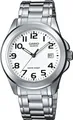 CASIO TIMELESS COLLECTION Quarzuhr MTP-1259PD-7BEG, Armbanduhr, Herrenuhr, Damenuhr, Edelstahlarmband, Datum, Neo-Display