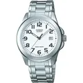 Casio Herrenuhr Edelstahlband MTP-1259PD-7BEG - Silber/Weiß