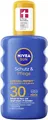 NIVEA SUN Schutz & Pflege Sonnenspray LSF 30, wasserfestes Sonnencreme Spray mit Vitamin C & Hyaluron, schnell einziehender Sonnenschutz für 48h Feuchtigkeit (200 ml)