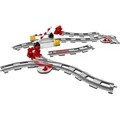 LEGO DUPLO Eisenbahn Schienen, Zugschienen-Bauset mit rotem Signalstein, Kinderspielzeug für Jungen und Mädchen ab 2 Jahren, Steine 10882 - Grau