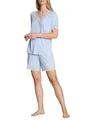 CALIDA Elegant Dreams Kurz-Pyjama Damen, luftiger Schnitt, mit Spitzendetails, fließend und anschmiegsam