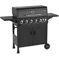 TAINO BRANDO 6+1 Gasgrill 6 Brenner Seitenkocher BBQ Grillwagen Gasgriller - Schwarz