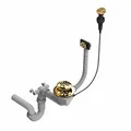 QLS Automatischer Einbecken Siphon Küchenspüle 3 1/2 Zoll PVC Edelstahl Gold