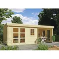 Gartenhaus KIEHN-HOLZ "Tollensesee", beige (naturbelassen), Fußboden im Gartenhaus, Rückwand-Seitenwand, Gartenhäuser, aus naturbelassenem Fichtenholz