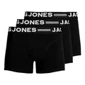 JACK & JONES Herren Unterhosen Shorts Boxershorts Trunks 3er Pack, Farbe:Schwarz, Wäschegröße:L, Artikel:- Black Waistband