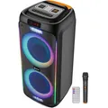 Denver Bluetooth-Lautsprecher TSP-456, schwarz, Party-Lautsprecher, mit RGB-Beleuchtung, 3h Akkulaufzeit, 60 W