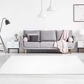 Teppich Einfarbig Creme - 120x160 cm - Moderne Flachflor Teppiche Wohnzimmer Jugendzimmer Kinderzimmer