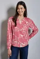 Langarmbluse, mit All-Over Print, Gr. 40, sugar coral