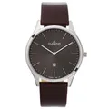 Dugena 4461050 Herrenuhr Plano Lederband Braun Datum ZB Schwarz Edelstahl Silber